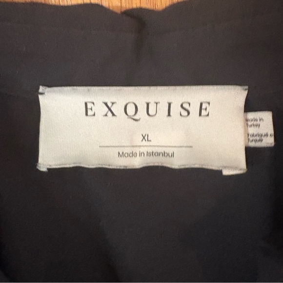 Anthropologie Exquise Tobie Mini Shirt Dress Black Pintuck Poplin XL - Picture 3 of 7